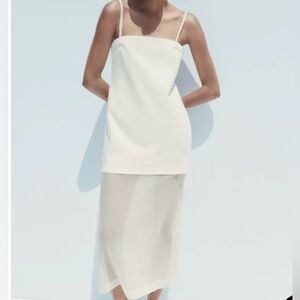 Zara organza combination dress. NWOT. Size small.